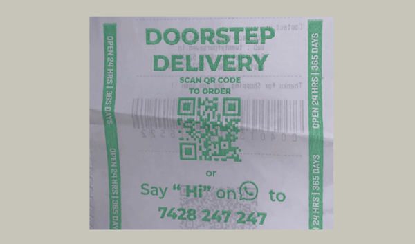 Pre-printed QR code on receipt